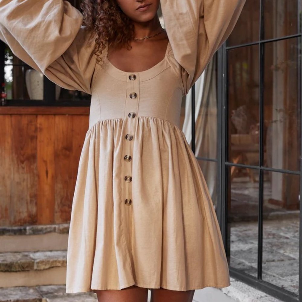New Linen Mini Dress — ELF Bali — size XL